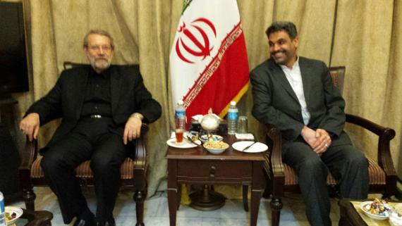 عکس یادگاری دیپلمات ایران و لاریجانی
